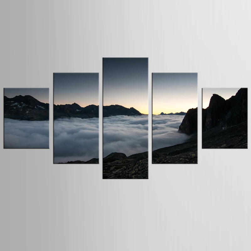 

5 pieces framed Wall Art Picture Gift Home Decoration Canvas Print painting beautiful Beautiful clouds wholesale/NEW-QJFJ/1083