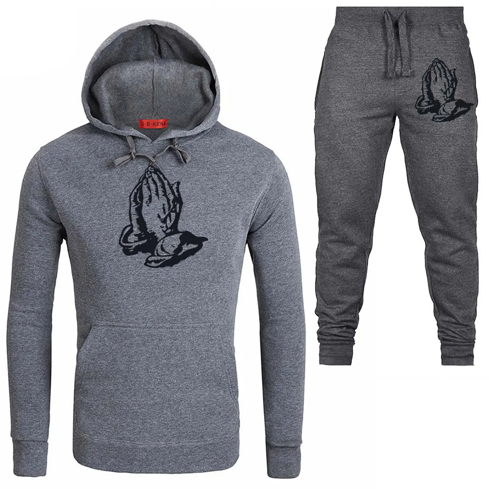 

New fashion man/woman pray wear hooded sweatshirt hooded sweatshirt + sweatpants for fall/winter wool jumpers