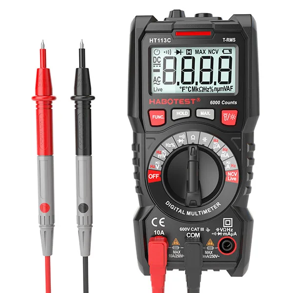 HABOTEST HT113A/B/C цифровой профессиональный мультиметр DC/AC Измеритель Напряжения тока ручной цифровой мини мультитестер Амперметр NCV - Цвет: HT113C