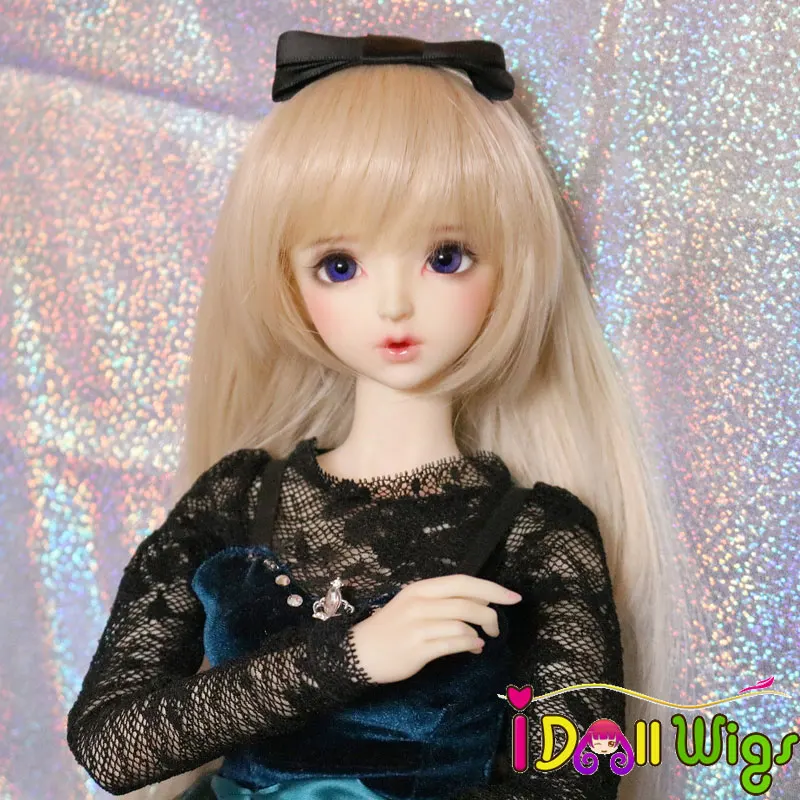

Free Shipping High Temperature Fiber Synthetic Milk Pink Long Hair Wigs for 1/3 BJD Doll/Pullip Only