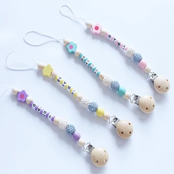 

Baby Pacifier Leashes Infant Colorful Nipple Clip Chain Chupeta Teether Beads Holder Safety Newborn Soother Teething