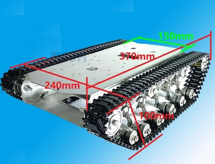 T600 нержавеющая сталь танк грузовик Интеллектуальный робот шасси металлический педраил с амортизатором