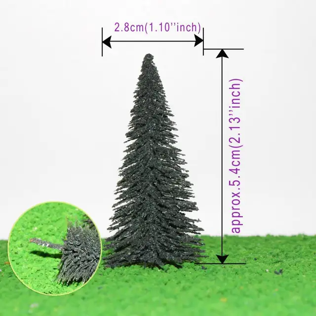 20pcs Model Pine Trees Train Trees Cedar Railroad Scenery Layout OO HO TT N Scale S0404