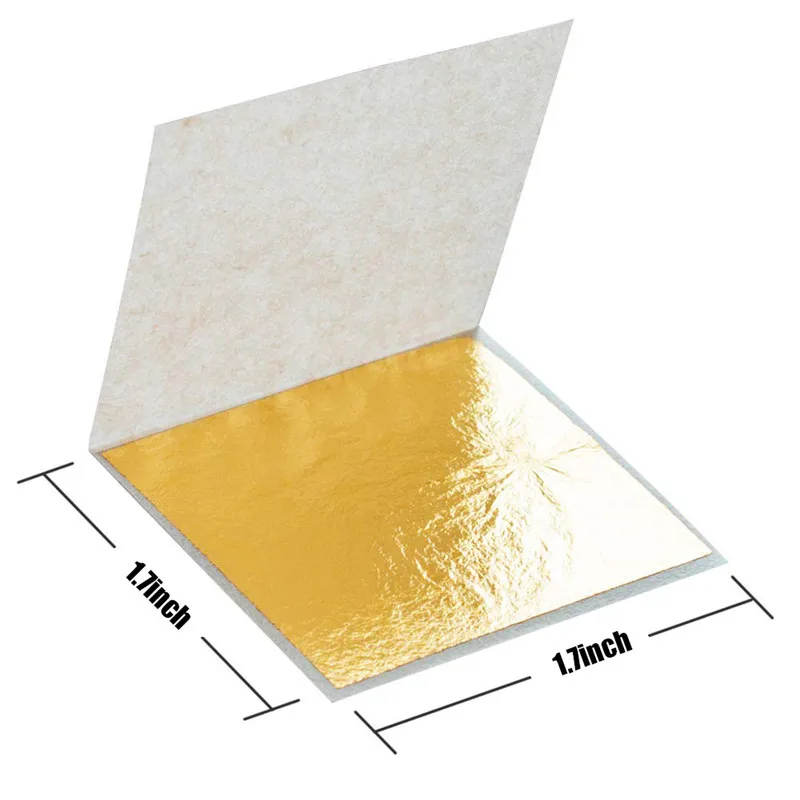10 шт. 24K лист золота листы для художественного ремесла дизайн золочение обрамление лом 1,7x1,7 дюймов Премиум Золотой листочек из съедобного золота листы