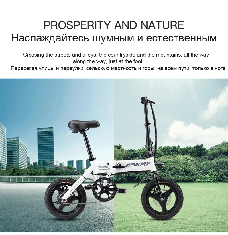 Perfect 14inch folding electric bike Portable mini adult e bike Two disc brakes electric bicycle City travel electric scooter 15