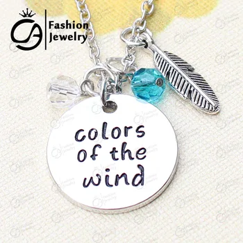 

COLORS OF THE WIND Pocahontas Pendant Necklace Christmas Gift Jewelry 10Pcs/Lot ,, #LN1260