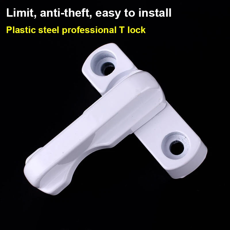 Plastic UPVC T Shape Lock for Window Door Sash Jammers Extra Security