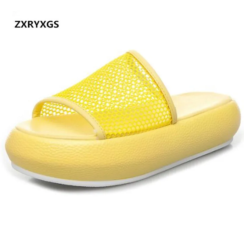 

2019 Newest Breathable Mesh Summer Women Slippers Casual Sandals Comfortable Increase Platform Slippers Open Shoes Woman Sandals