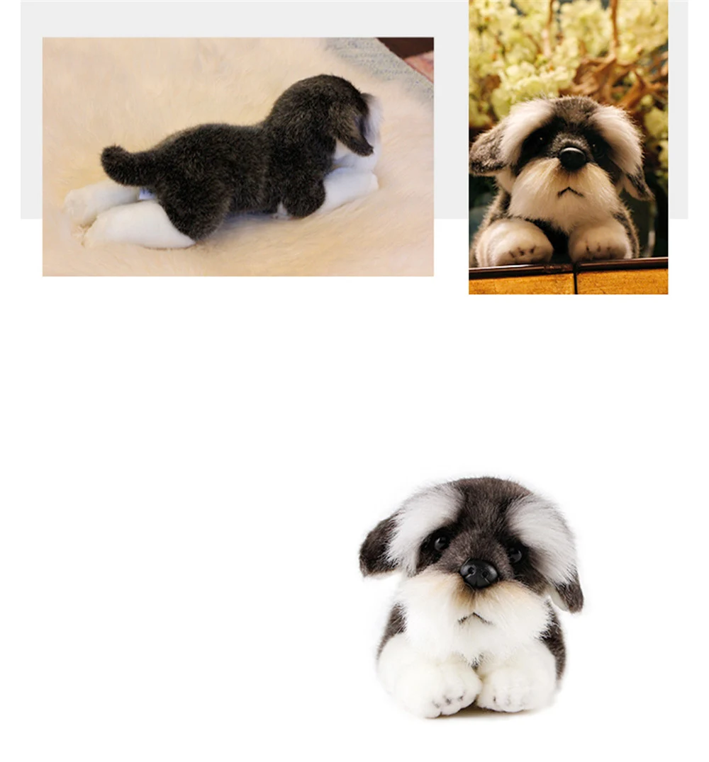 Fancytrader Realistic Simulation Schnauzer Tibetan Mastiff Shepherd Dogs Toys Decoration Doll for Kids2
