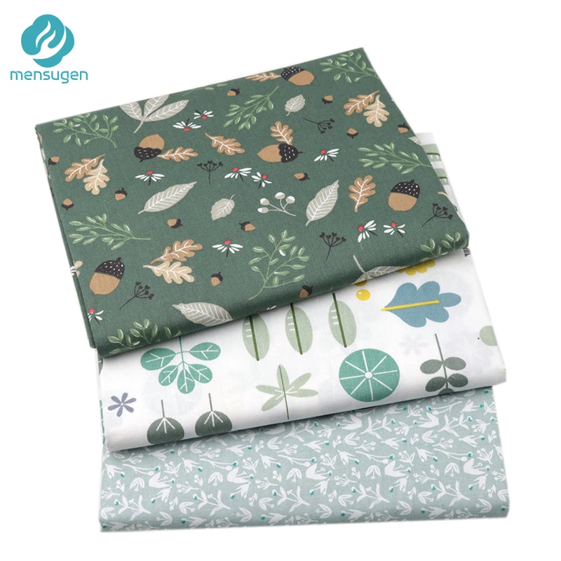 

Green Flower and Floral Printed 100% Cotton Cloth Meters for Pillows Cushions Blanket Sewing DIY Fabrics Telas to Patchwork