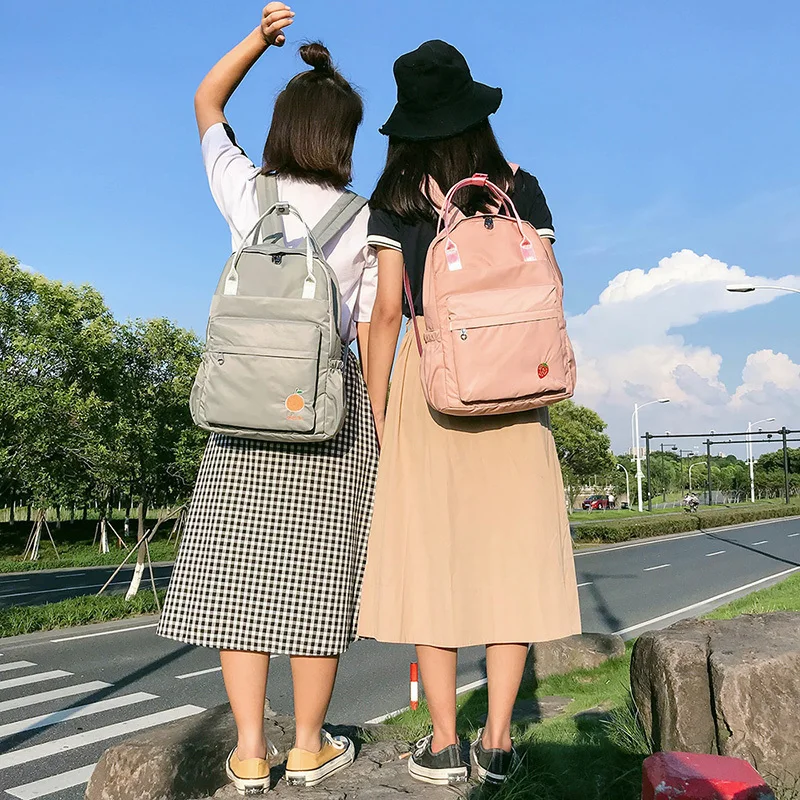 Menghuo 2018 New Preppy Style Fashion Embroidery Ladies Backpack Nylon High Quality Women School Shoulder Bag for Girls YouthIMG_0723