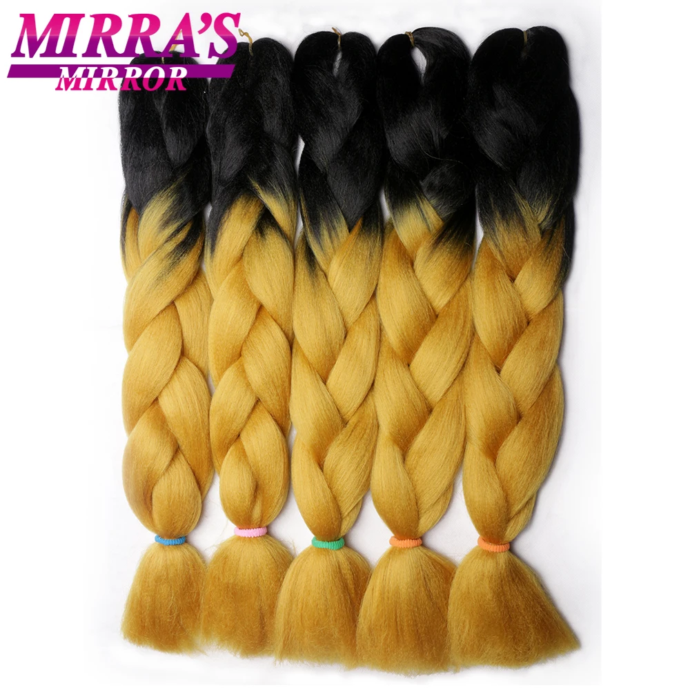 Mirra's Mirror синтетические Kanekalon Джамбо косы Омбре плетение волос крючком Наращивание волос 24 дюйма 100 г/упак. розовый желтый красный