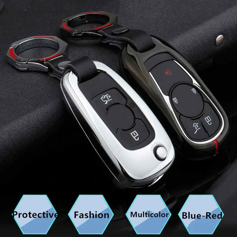 

Stripe Zinc Alloy Octagon Keychain Fold Smart Car Styling Key Case Cover Cover for OPEL Astra Buick ENCORE ENVISION NEW LACROSSE