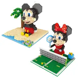 Классический мультфильм изображения мыши micro diamond building block Микки и Минни Маус nanoblock собрать Кирпичи Модель игрушки для детей Подарки
