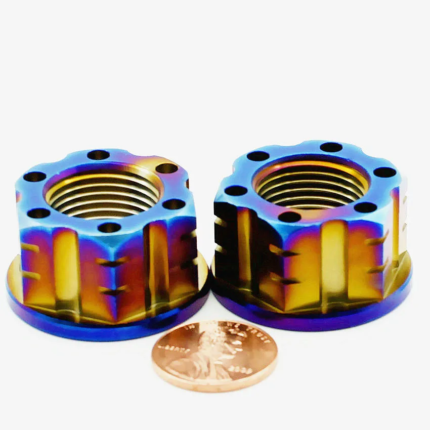 2/6pcs Motorcycle Rear Axle Hexagon Titanium Nut M16 M18 Flange Nuts