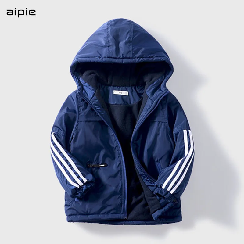 

New 2018 Winter Boy's Parkas Coats Solid Zipper Hooded Children Outerwear Clothing Fit for 4-14 Year boys wear