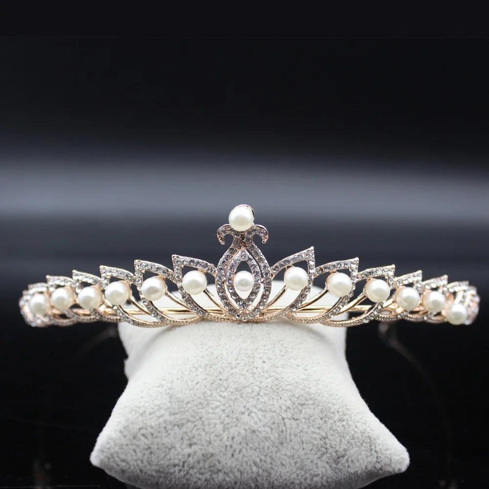 

Baroque Rose Gold Crystal Peacock Simulated Pearl Bridal Tiaras Crown Wedding Hair Accessories Gorgeous Bride Princess Headwear