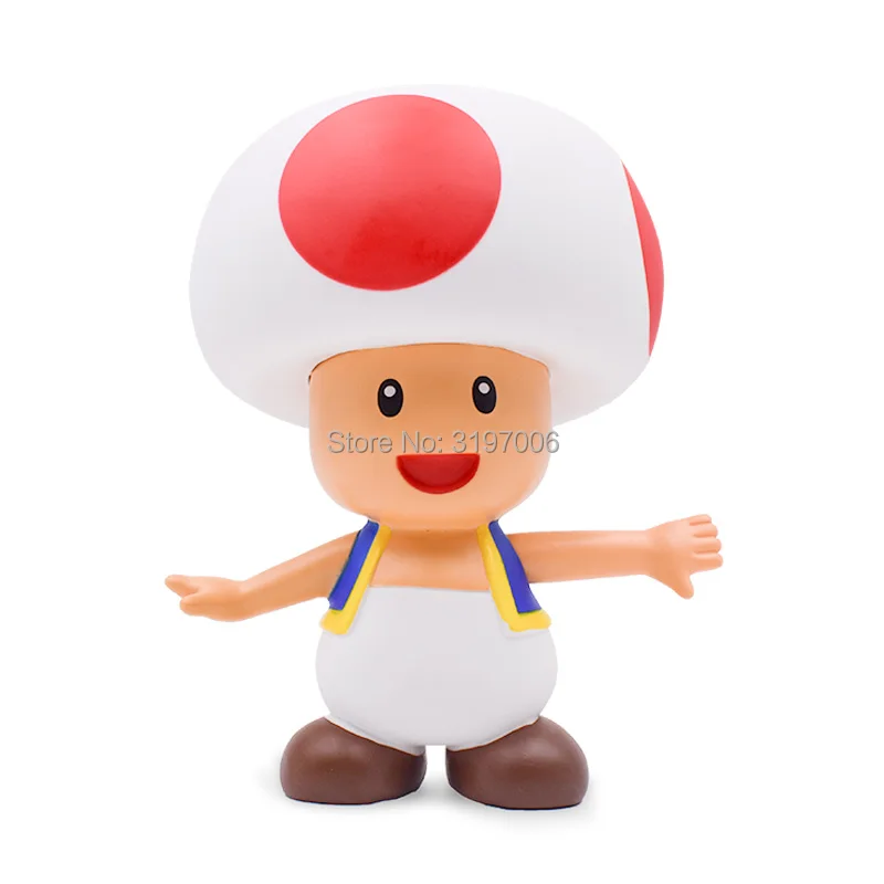 23CM 7Style Super Mario Bros Figure Yoshi Toad Pink Princess White Hat Mario Luigi Model Collection Action Figure Toy
