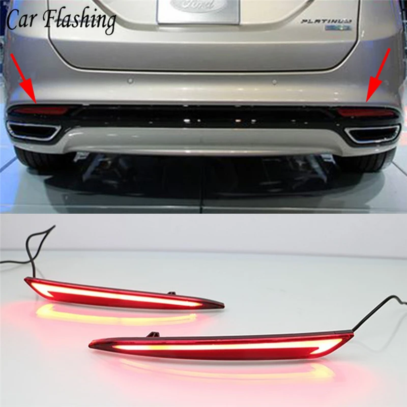 

2PCS LED for ford mondeo fusion 2013 2014 2015 2016 2017 2018 LED DRL Rear Bumper tail light fog lamp Brake Lights Signal lamp