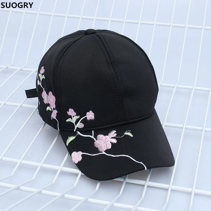 

Free shipping 100% high quality Cotton Ms plum embroidery outdoor sunshade peaked cap baseball cap