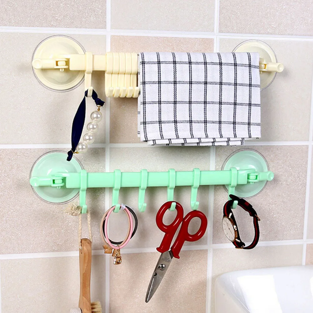 Multi purpose Kitchen Hooks Rack Vacuum Suction Wall Hanger Hooks