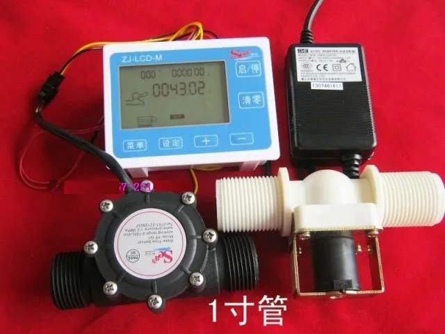 G1 &quotLCD цифровой количественный регулятор потока воды + Датчик Соленоидный клапан