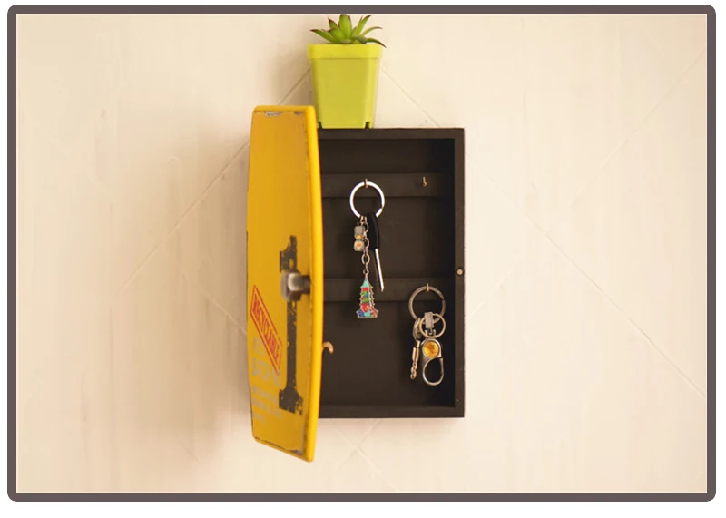 Ретро американский ящик для хранения ключей деревянный держатель для ключей с буквенным узором настенные подвесные ключи декоративный крючок домашний стеллаж для хранения мусора инструмент