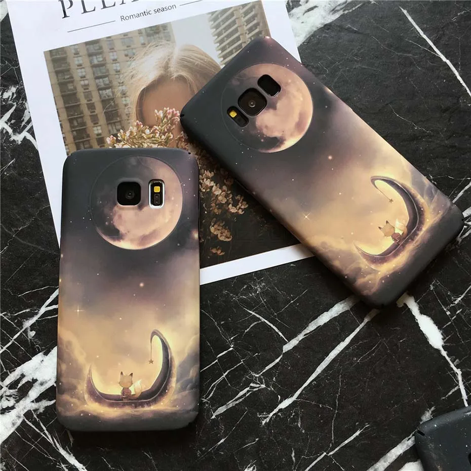 YAMIZOO Luminous Case For Samsung Galaxy s7 s8 s9 Plus PC Case Moon On s8 Back Cover For Samsung s7 Edge Note 8 Phone Cases Hard (15)