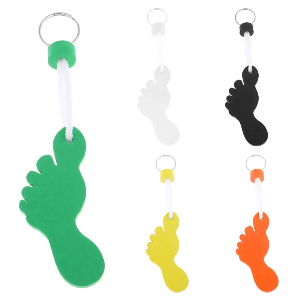 Safety Water Sports Foam Floating Keyring Keychain Key Holder Key Fob - Foot Shape for Boating Yachting Fishing Swimming Kayak
