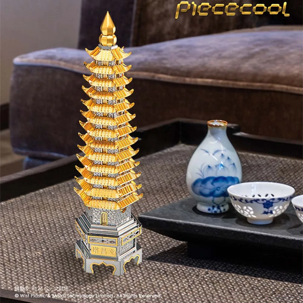 3D Строительные Модели металлические нано головоломки башня wenchang модели наборы DIY