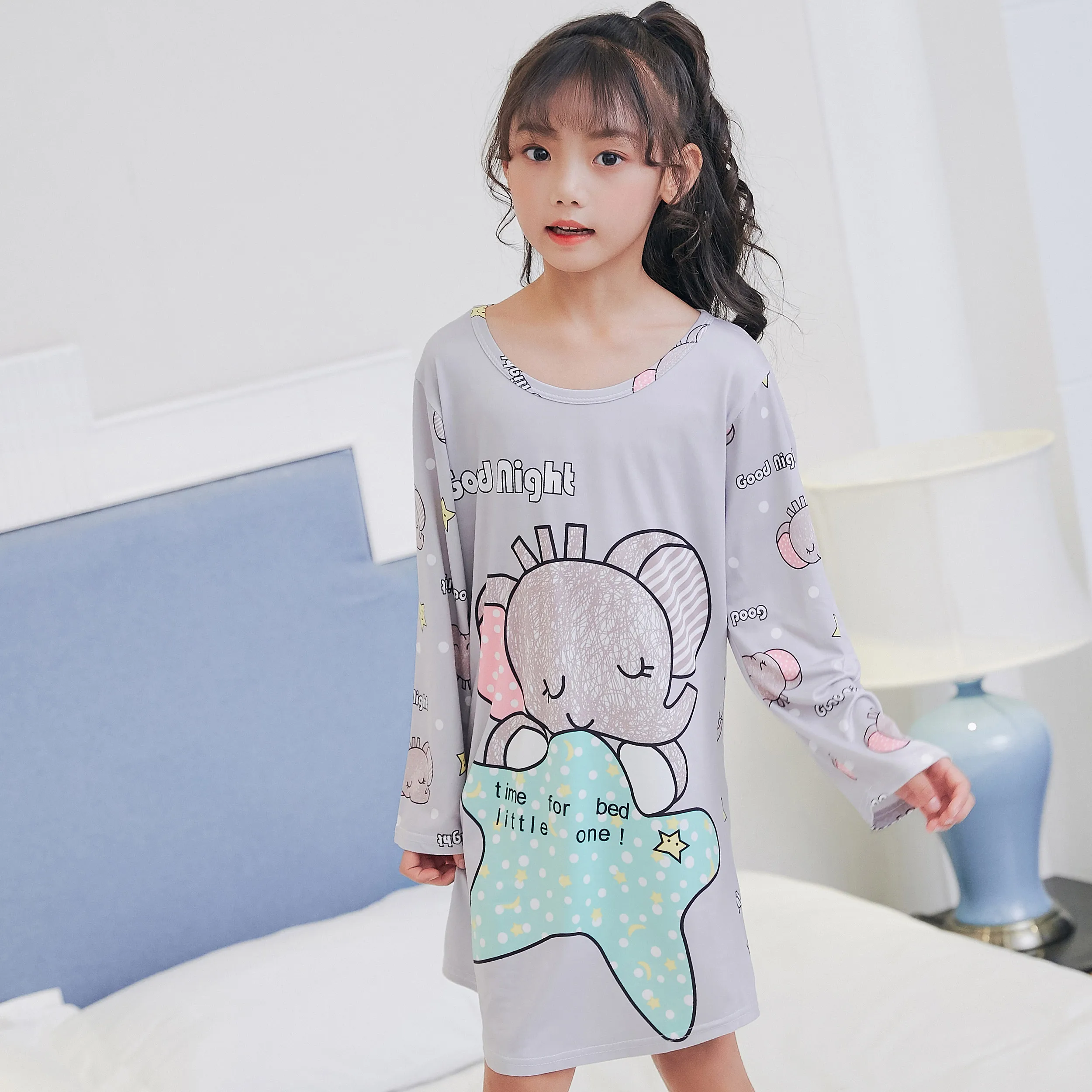 

Children Clothing 2018 Autumn Dresses Girls Baby Pajamas Cotton Princess Nightgown Kids Home Girl Sleepwear Party Kids Nightgown