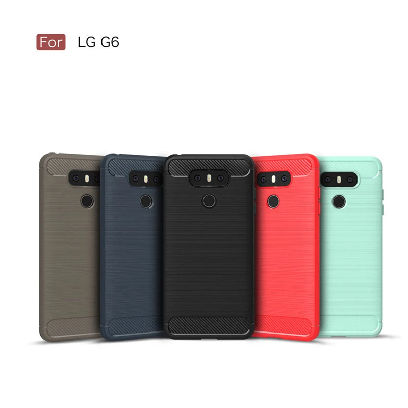 buy For LG G6 G 6 Case Silicone Brushed Carbon Fiber Texture Case For LG G6 G 6 Cover TPU Protection Shell OppoF7