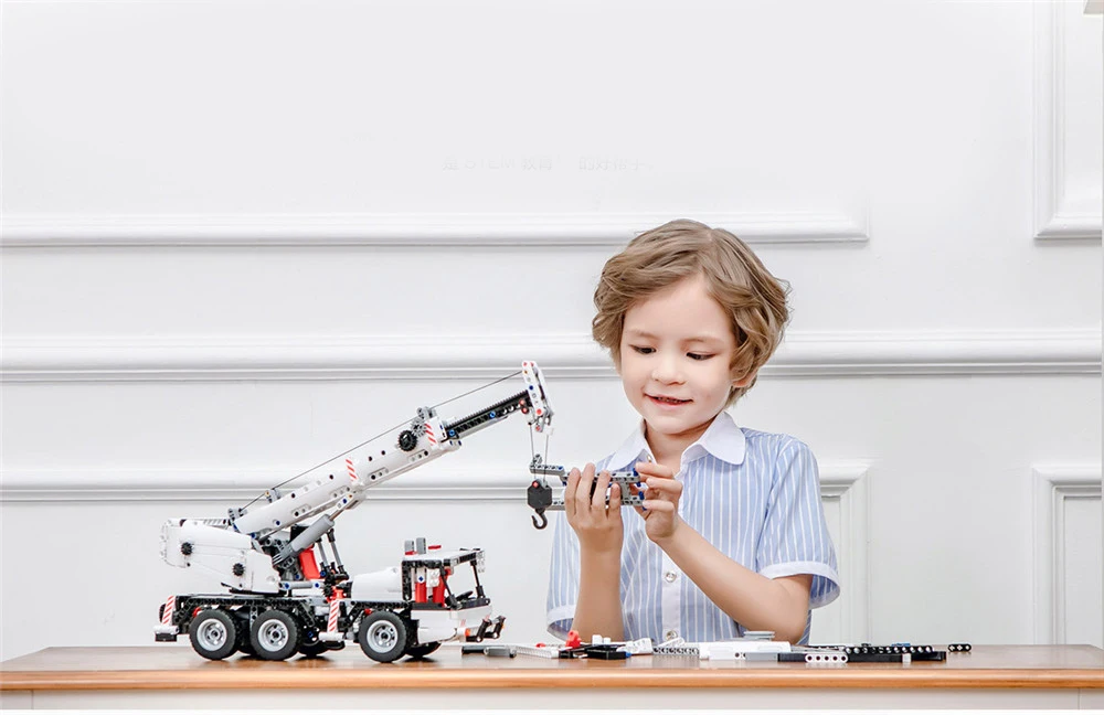 MITU строительный блок инженерный кран 360 градусов вращение управления Гибкая рулевая игрушка кран подарок для детей