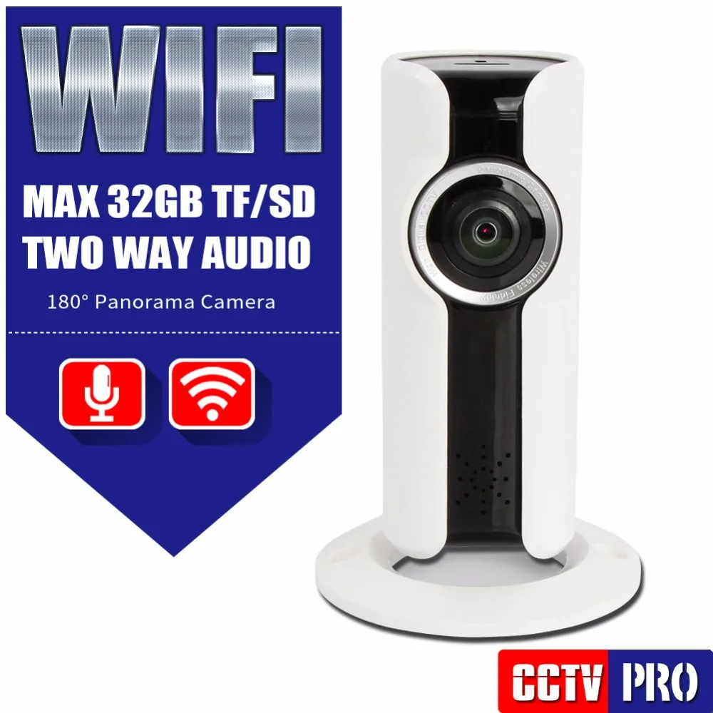 

Mini Wifi VR IP Camera 720P VR HD H.264 Smart 180 panoramic Network Surveillance 1.0MP wireless Camera IR 10M Night Vision