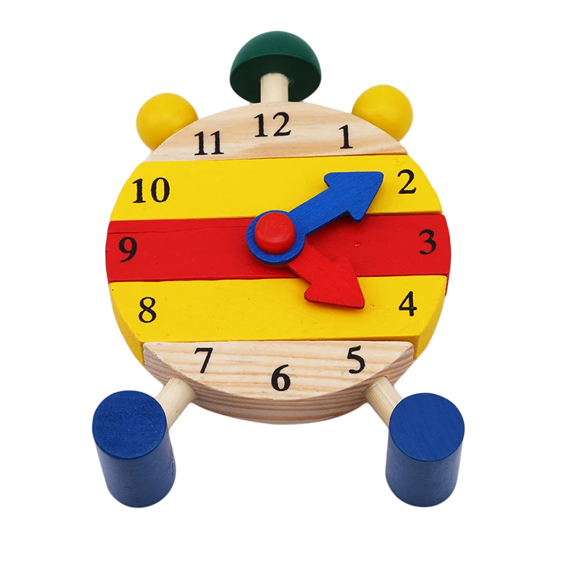 Детский подарок Монтессори детский сад обучающая помощь деревянная головоломка игрушка Цифровой Время обучения Развивающие игрушки для детей мини часы