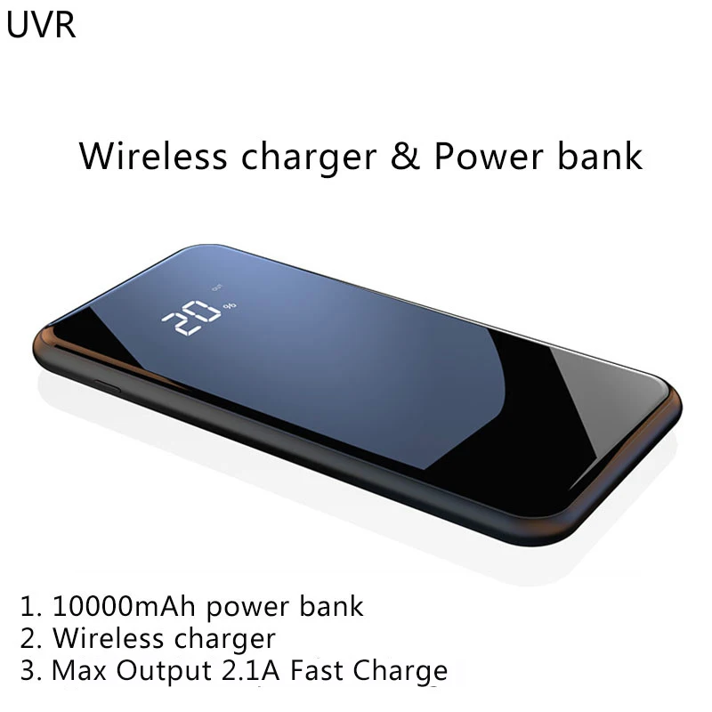 

Qi Wireless Charger for iPhone 8 X XS max Samsung S8 note 9 Fast Charge 5V/2.1A Portable 10000mAh Power Bank External Battery