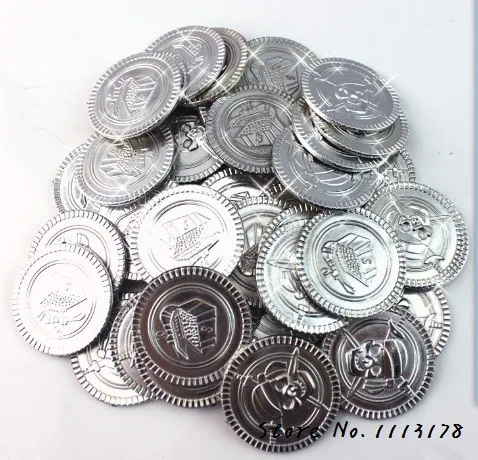 GOLD-COINS-Pirate-Party-Treasure-Plastic-Loot-Bag-Toys-Fillers-Childrens-Fun-Birthday-Party-Golden-Pirate