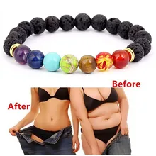 ZILPOIT – Bracelet Chakra en lave noire pour femmes, perles de guérison, d'équilibre, en pierre naturelle, prière Reiki