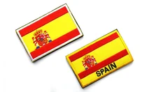 Spain Flag Patches 3D Embroidery Appliques Military Flag Badges Stickers for Clothes with Hook&Loop 8*5 CM