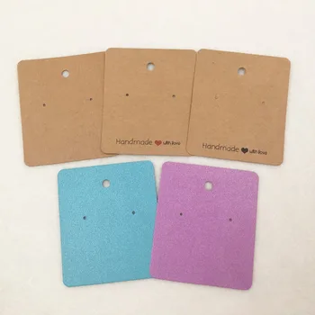 

50pcs/lot colourful 70*60mm DIY handmade jewelry earring packing cards cute earring display cards