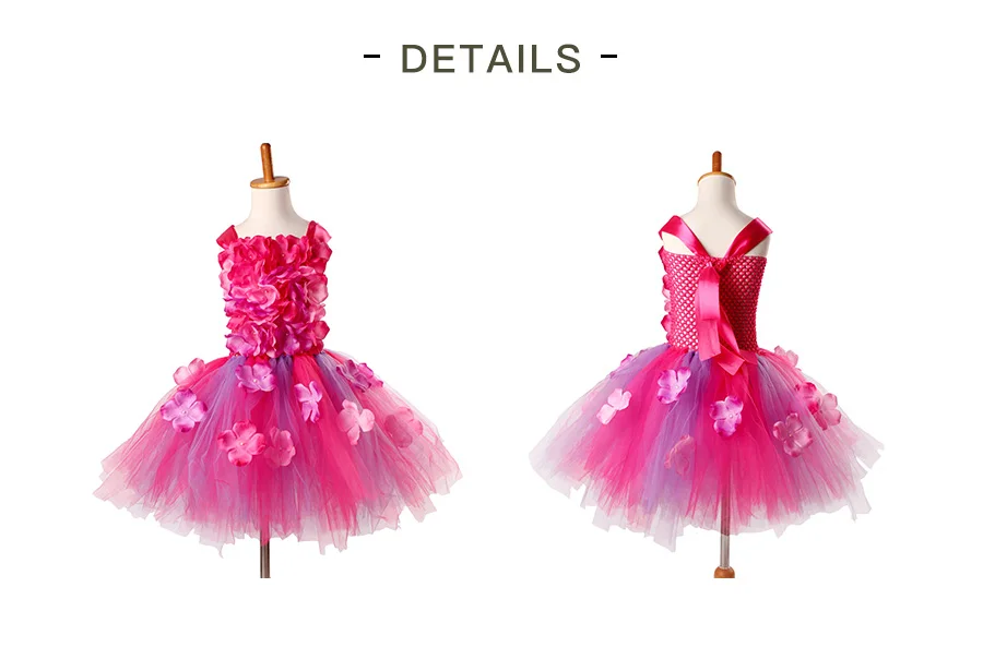 Hydrangea Flower Tutu Dress for Girls Wedding Birthday Party Photo Clothing Baby Girl Petals Dress Handmade Kids Pageant Dress (3)