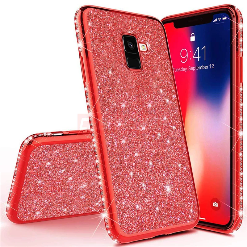 Силиконовый чехол со стразами для S8 S9 S10 Plus A70 A60 A50 A40 A30 A20 A10 M10 M20 M30 A6 A8 A7 2018 Note 8 9