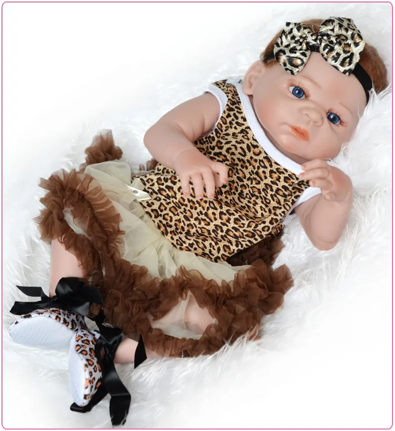 50-55 см полный Средства ухода за кожей силиконовые Reborn Baby Doll Реалистичного младенцев мягкой полный винил Детская мода Куклы Кукла реборн