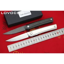 LOVOCOO LINE New arrival Flipper folding knife D2 blade Titanium handle Outdoor camping hunting Survival pocket knives EDC tools y start knife dmitry sinkevich flipper knife camping hunting pocket knives edc tools d2 blade tc4 titanium handle free ship