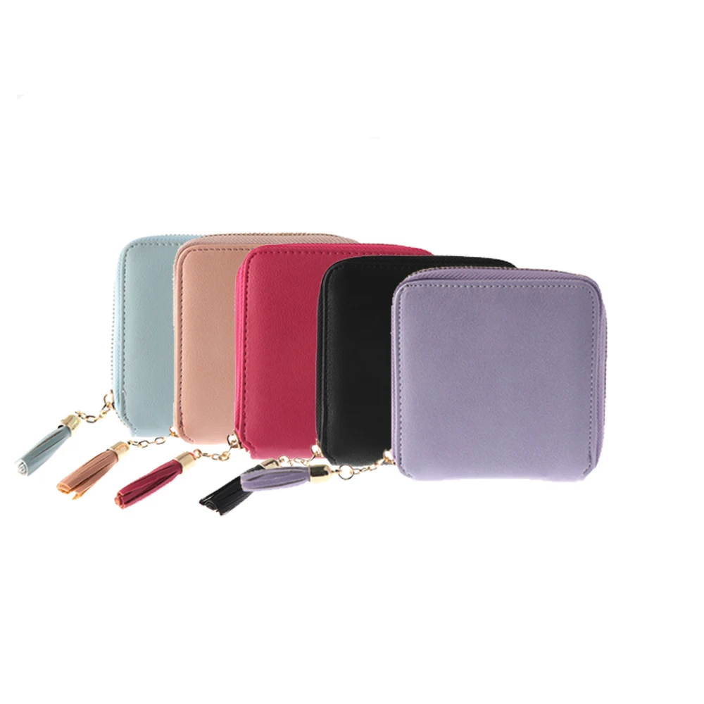

1PC Practical and Fashionable Womens Leather Small Mini Wallet Card Holder Zip Coin Purse Clutch Bag Clutch Handbag