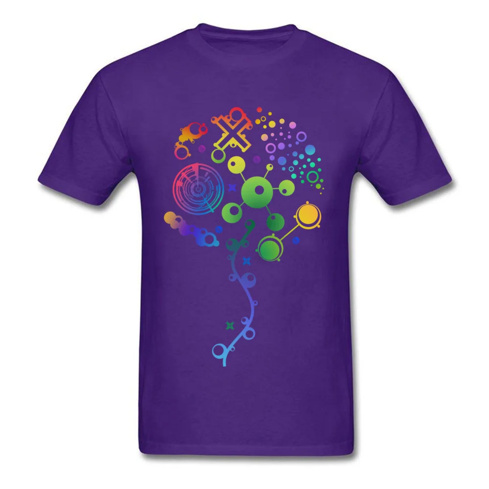 Tree Simple Style ostern Day Pure Cotton Crew Neck Men Tops Shirt Casual T Shirt Cute Short Sleeve Top T-shirts Tree purple