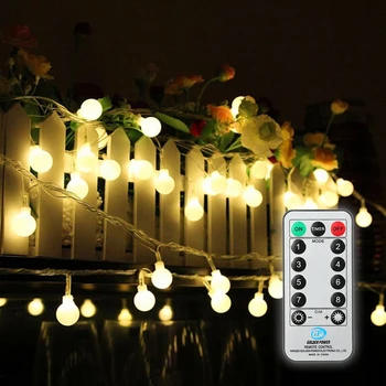 

Tomshine 13M 100LED Globe String Light with Remote Control 8 Different Lighting Modes Timer Brightness Adjustable for Party