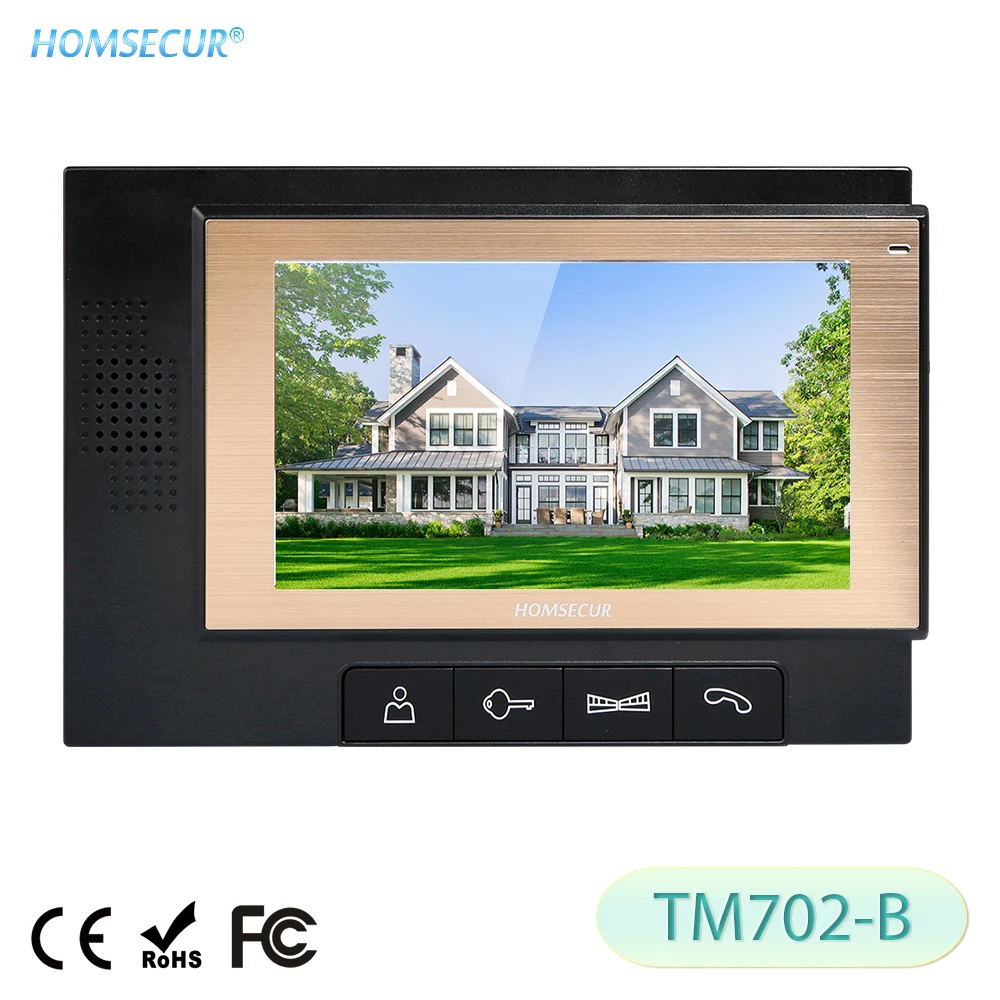 HOMSECUR TM702-B Внутренний Монитор для HDW Проводной Видеодомофонной Системы