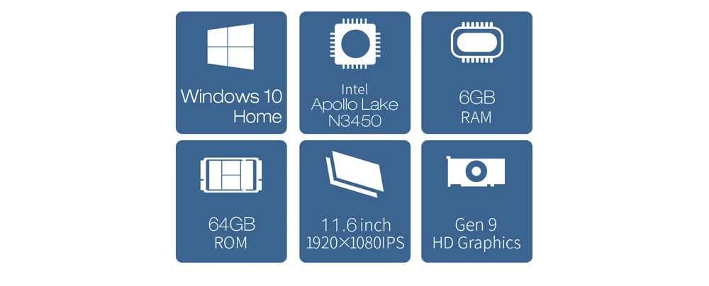 Teclast X3 Plus 2 in 1 Tablet PC 11.6 inch Windows 10 Intel Celeron N3450 Quad Core 1.1GHz 6GB RAM 64GB eMMC Bluetooth Dual Cameras