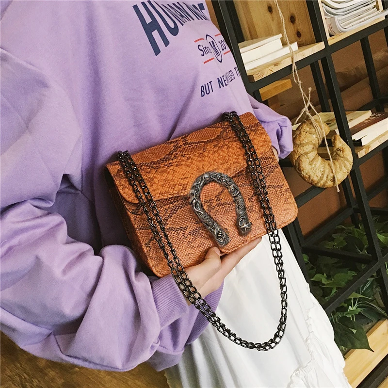 

Alligator PU Leather Brand Designer Chain Women Shoulder Bag Messenger Bag Snake Fashion Crossbody Bag Women Handbag Bolso Mujer